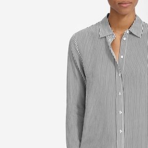 Everlane Relaxed Clean Silk Shirt Stripes